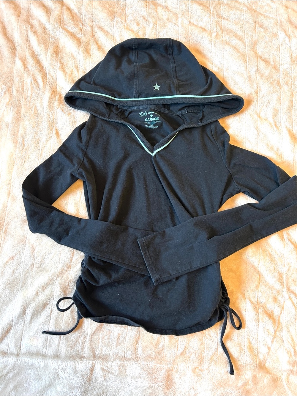 Garage Black Hooded Long Sleeve